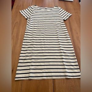 JCrew navy/white striped dress. Size M